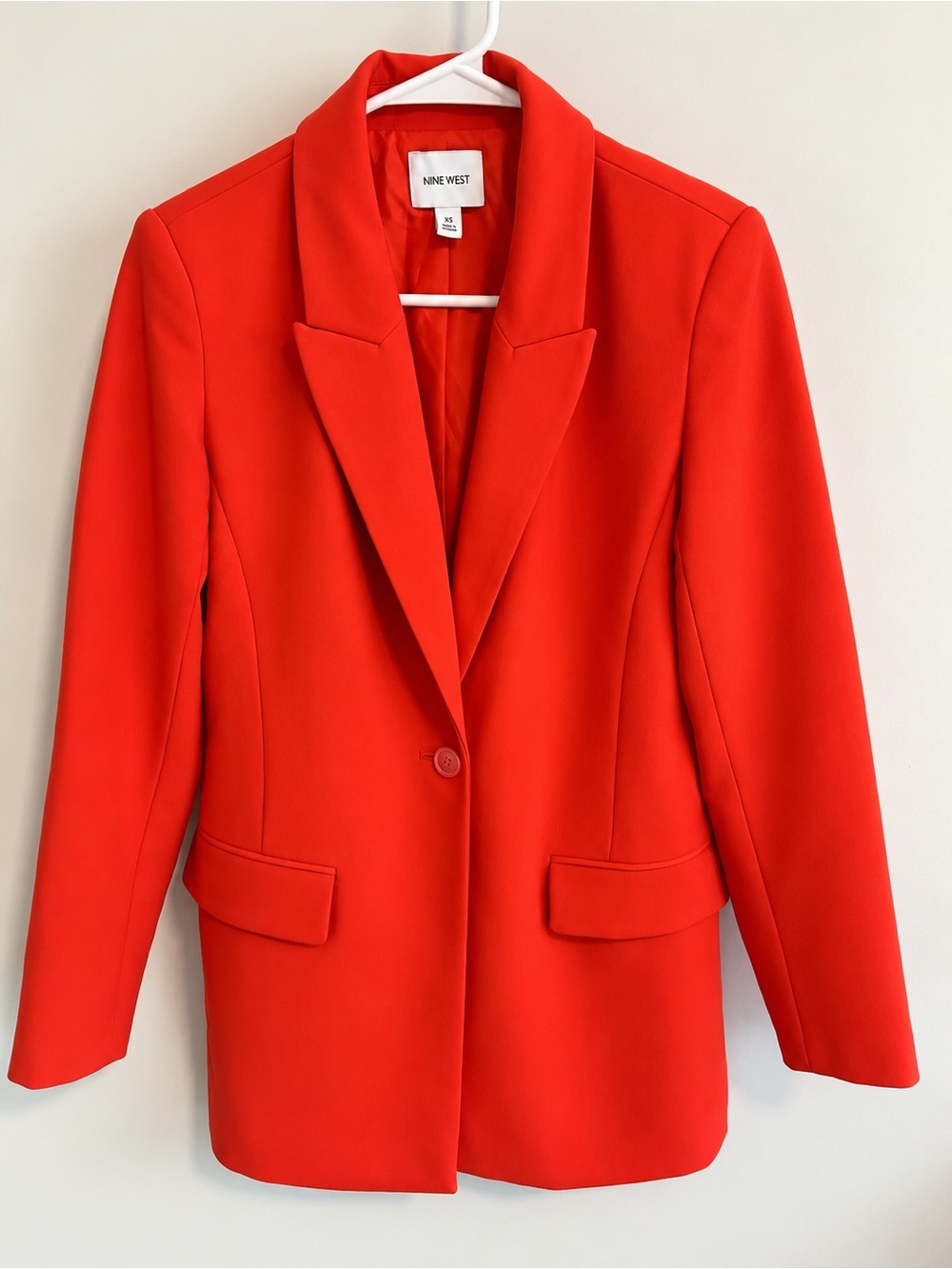 Nine West Women's Orange Single-Button Blazer. XS.